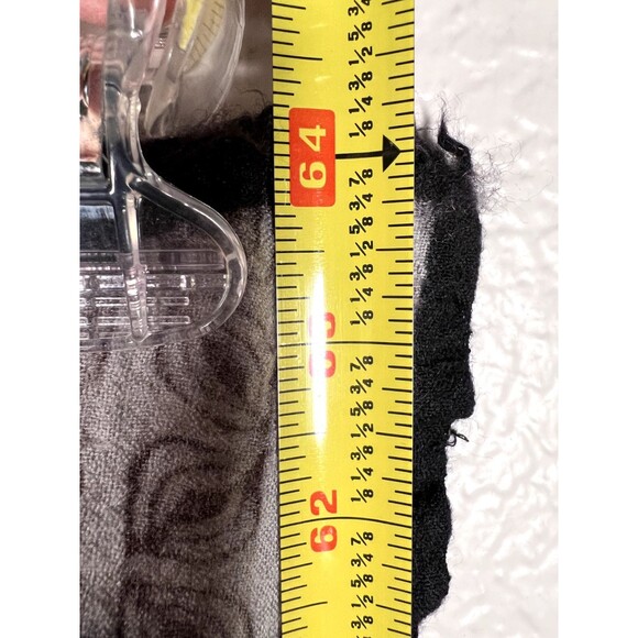 Geometric 23" x 64" Fringe Edge Scarf Black White Triangles Floral Print - Picture 7 of 7